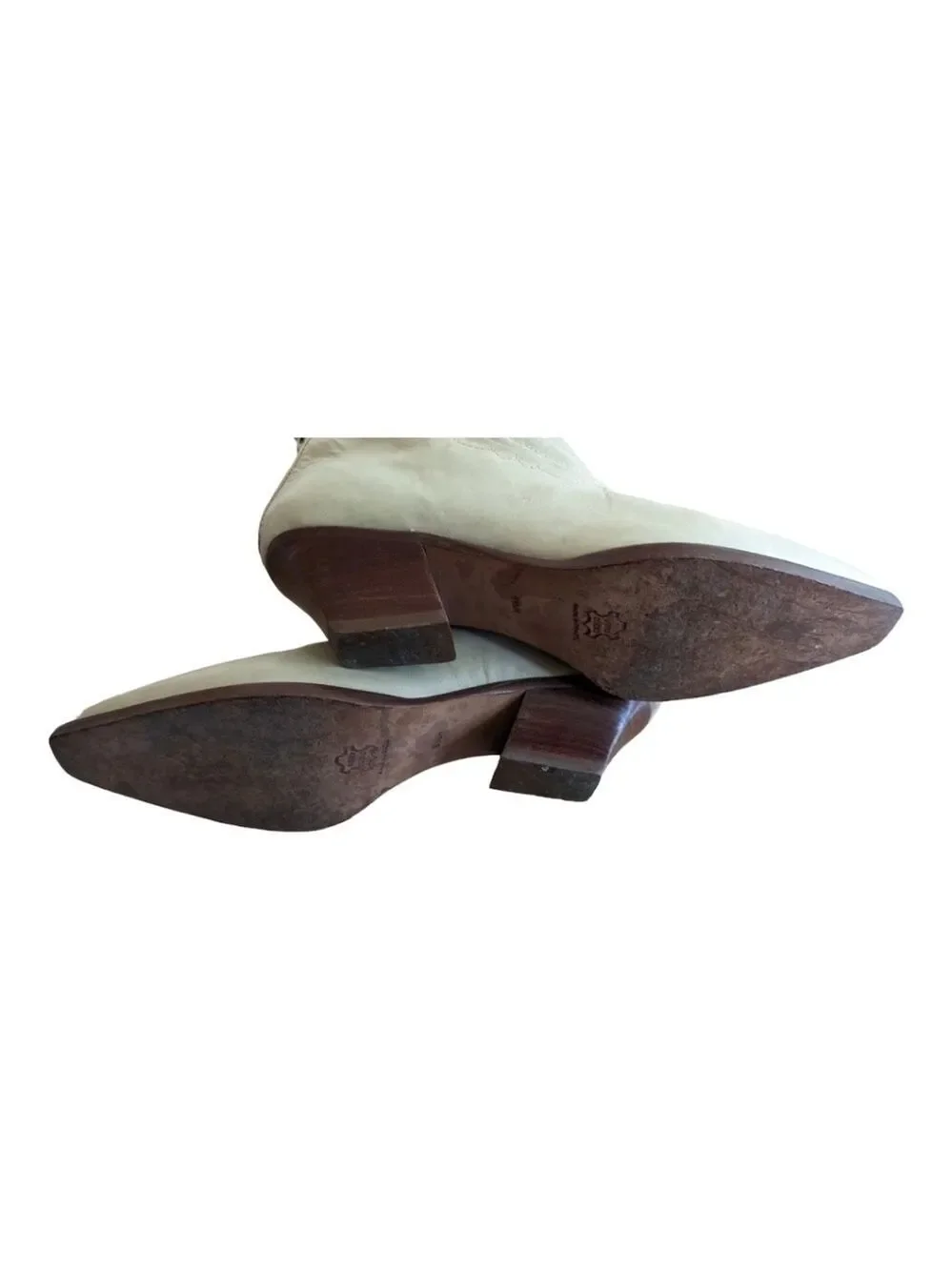 FRANCO Sarto leather embroidered tan western shooties, size 5.5M